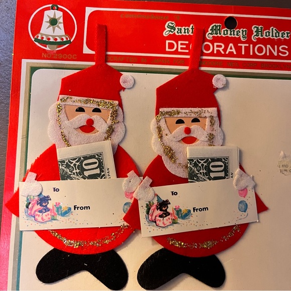 Vintage Santa money holders decorations from Gold Circle New Old Stock- 2 Pieces - Picture 3 of 10